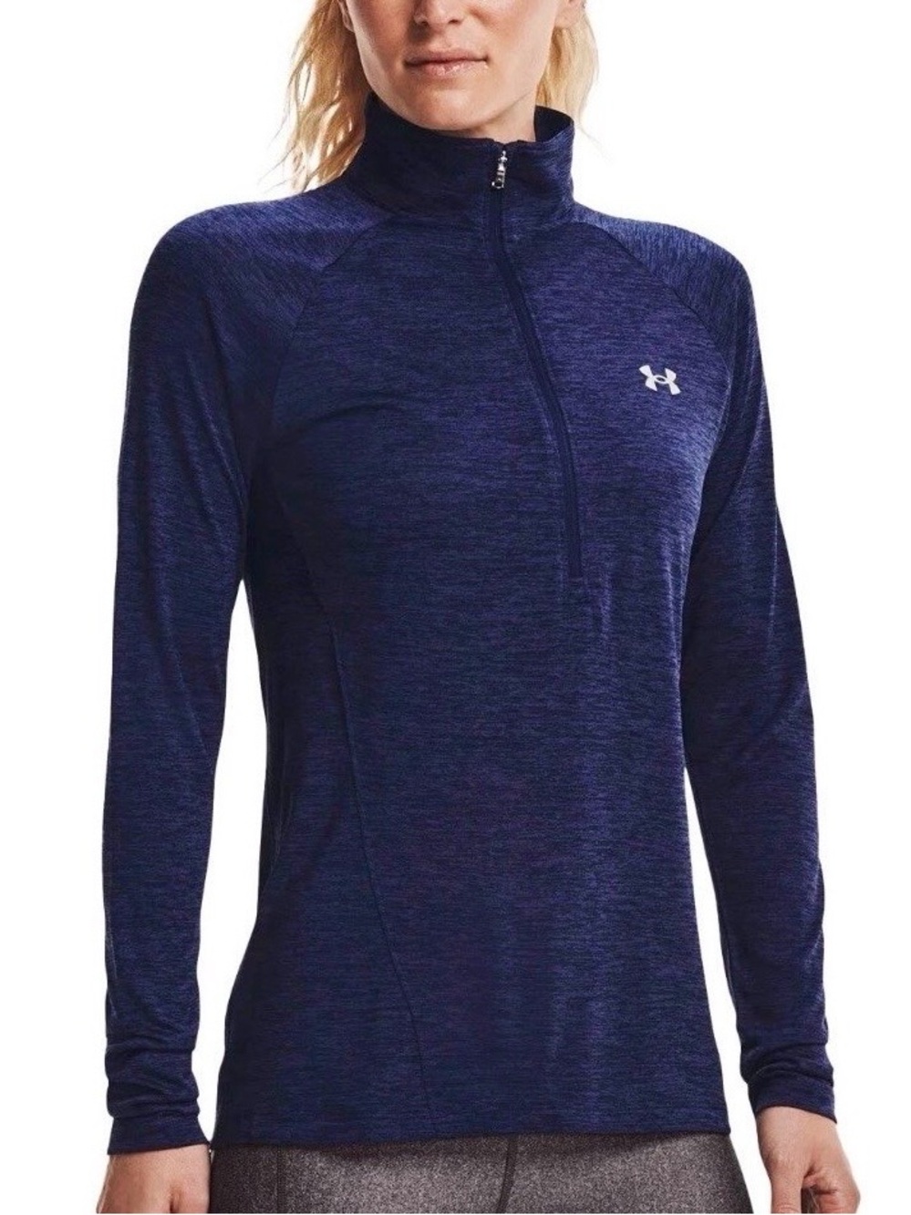 Under Armour Women's Navy Heather Quarter-Zip Pullover
